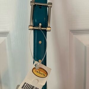 Talbots Skinny Turquoise Leather Belt  XL